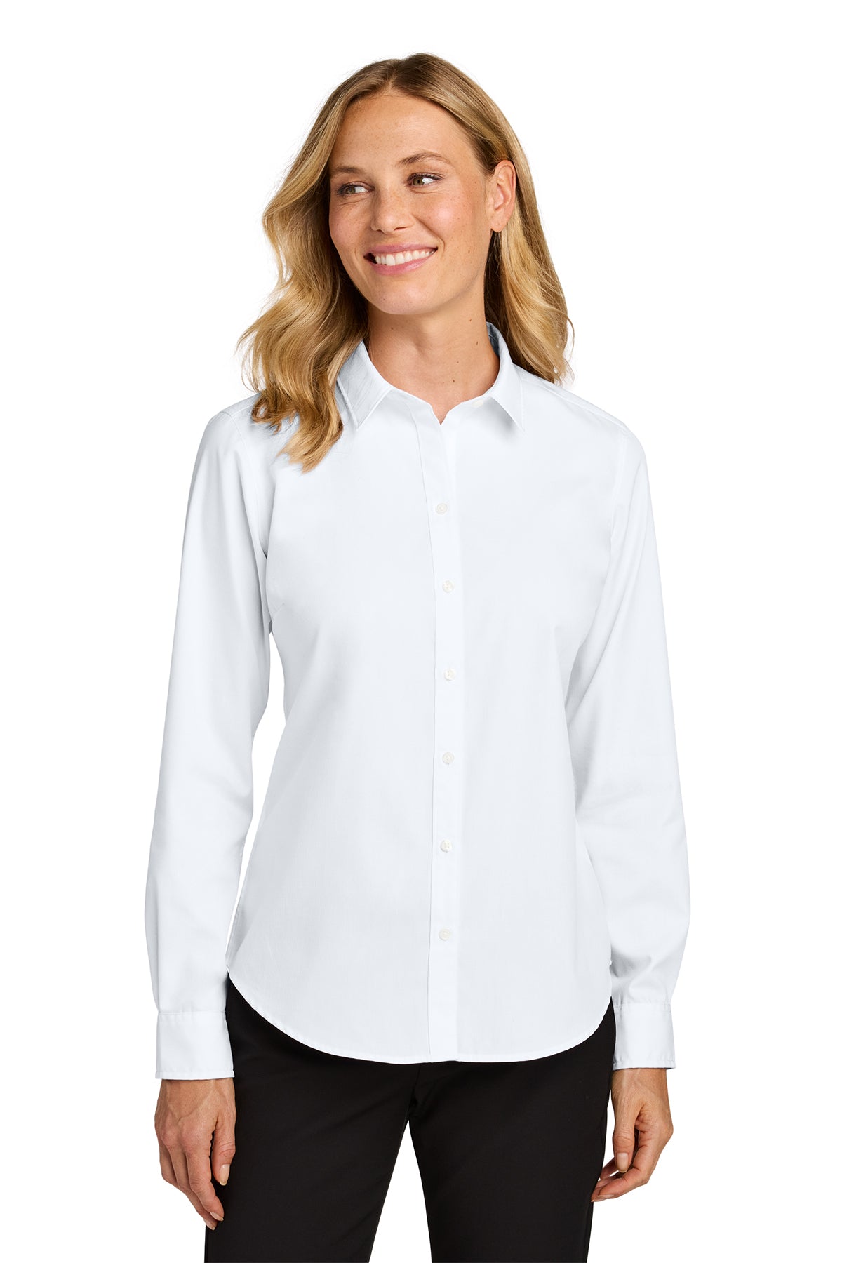 Ladies Long Sleeve Button Down Shirt (Port Authority LW816) - embroidered left chest logo