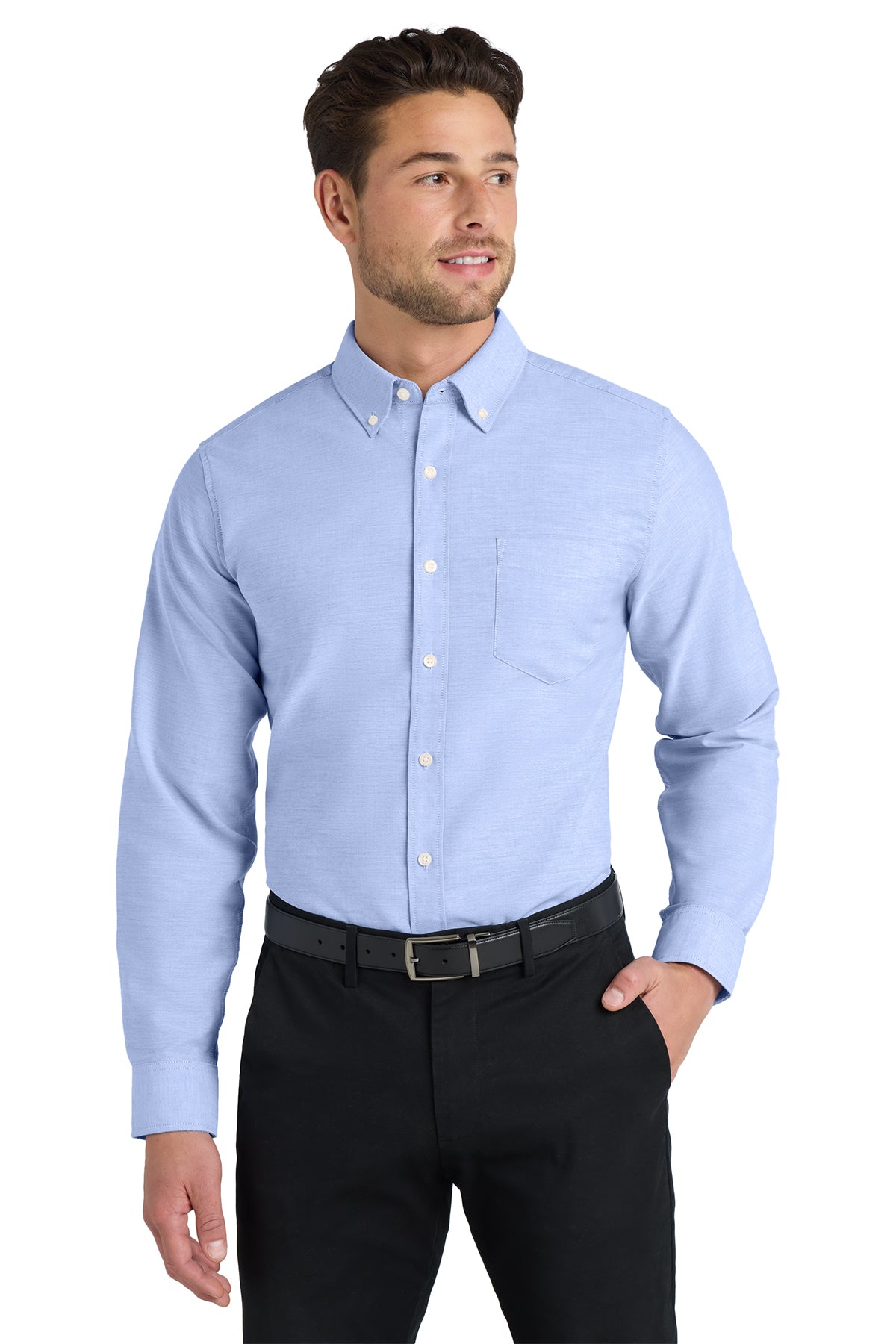 Long Sleeve Button Down Shirt (Port Authority S658) -embroidered left chest logo