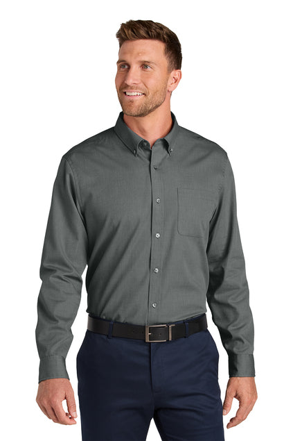 Long Sleeve Button Down Shirt (Port Authority W816) - embroidered left chest logo