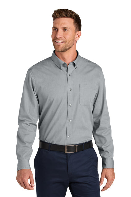 Long Sleeve Button Down Shirt (Port Authority W816) - embroidered left chest logo