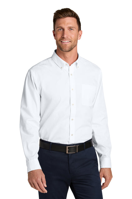 Long Sleeve Button Down Shirt (Port Authority W816) - embroidered left chest logo