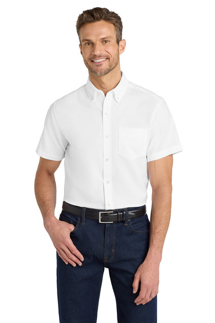 Short Sleeve Button Down Shirt (Port Authority S659) - embroidered left chest logo and sleeve