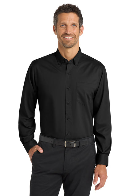 Long Sleeve Button Down Shirt (Port Authority S663) - embroidered left chest logo