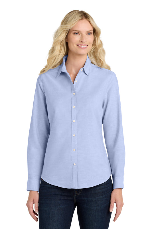 Ladies Long Sleeve Button Down Shirt (Port Authority L658) -embroidered left chest logo