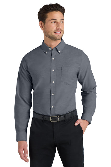 Long Sleeve Button Down Shirt (Port Authority S658) -embroidered left chest logo