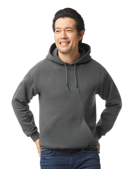 Hoodies (Gildan 18500) -  screenprint left chest logo and full back